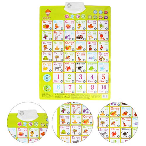 Toyvian Gráfico de Parede Do Alfabeto Eletrônico Interativo Falando Abc 123S Música Poster Fônica Br