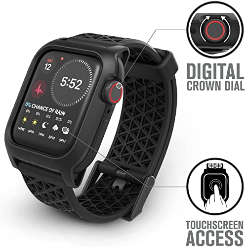 Catalyst Case Designed For Apple Watch Series Se 2022, Series 6/5/4 Impact Case Compatible With Ecg And Ekg Superior Sport Band Rugged Protective Case, Drop Proof, Shock Proof, Stealth Black #TOP2