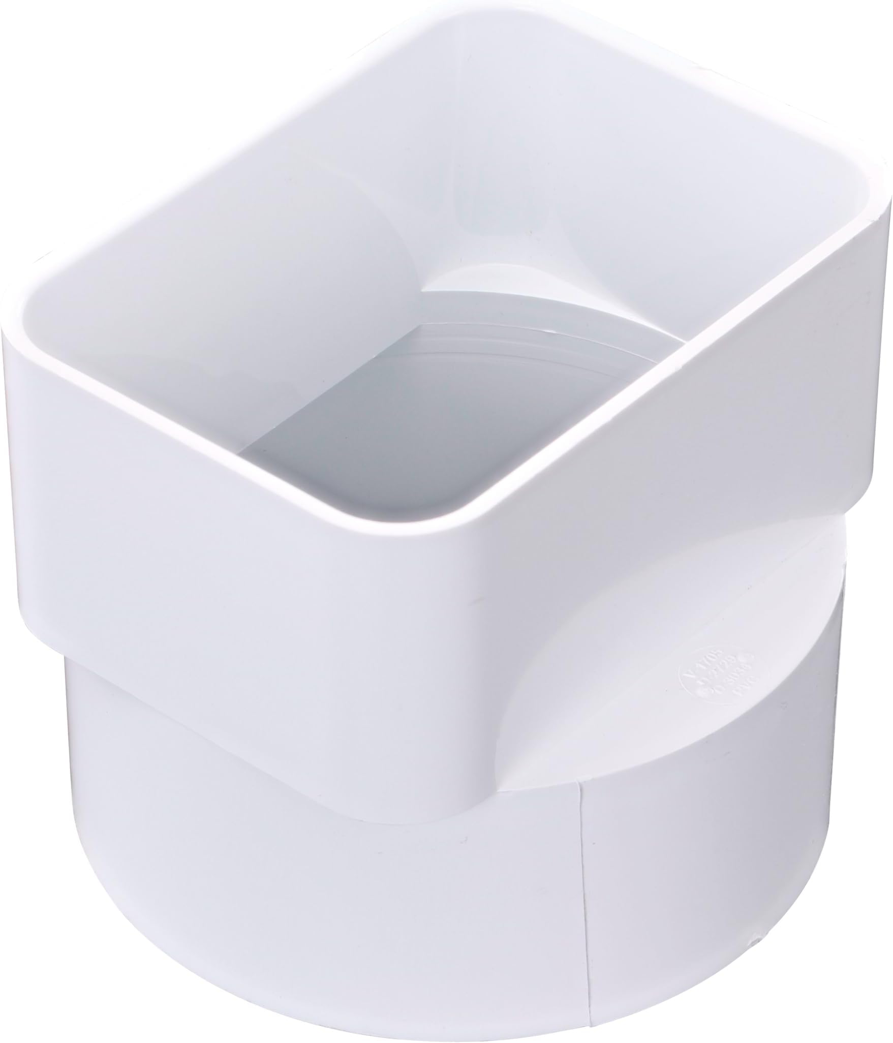 NDS 9P06 PVC Downspout Adapter, Connects 3X4-Inch Downspout to 4-Inch Sewer and Drain Pipe, White