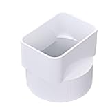 9P06 PVC Downspout Adapter, Connects 3X4-Inch Downspout to 4-Inch Sewer and Drain Pipe, White