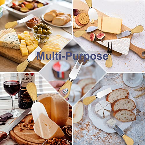10Pcs Cheese Knives, Premium Cheese Knife Set For Charcuterie Board, Mini Steel Stainless Cheese Knife, Cheese Spreader, Cheese Fork With Wooden Handle For Charcuterie Knife Set #TOP5