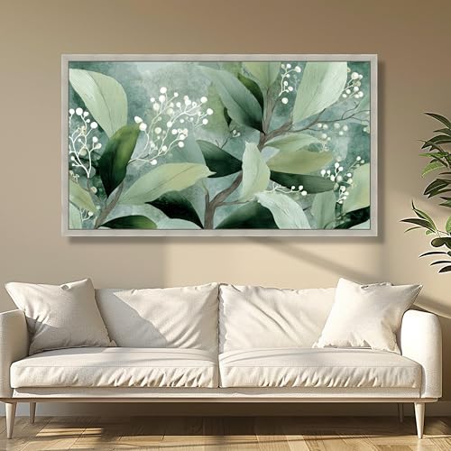 Tableau sur toile feuilles vertes à impression haute définition pour séjour moderne - 3