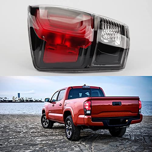 Dasbecan Tail Light Assembly Driver And Passenger Side Black Housing Red Lens 81550-04170 To2801203 Compatible With Toyota Tacoma 2016 2017 2018 2019 #TOP5