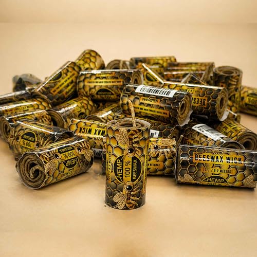 Cordón de fibra con cera de abejas natural - Rollo de mecha 15.5 ft, pack de 4 miniatura 6