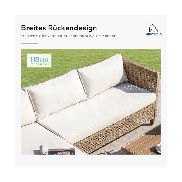 Patioco Rattan Lounge Set Beige 5-teilig