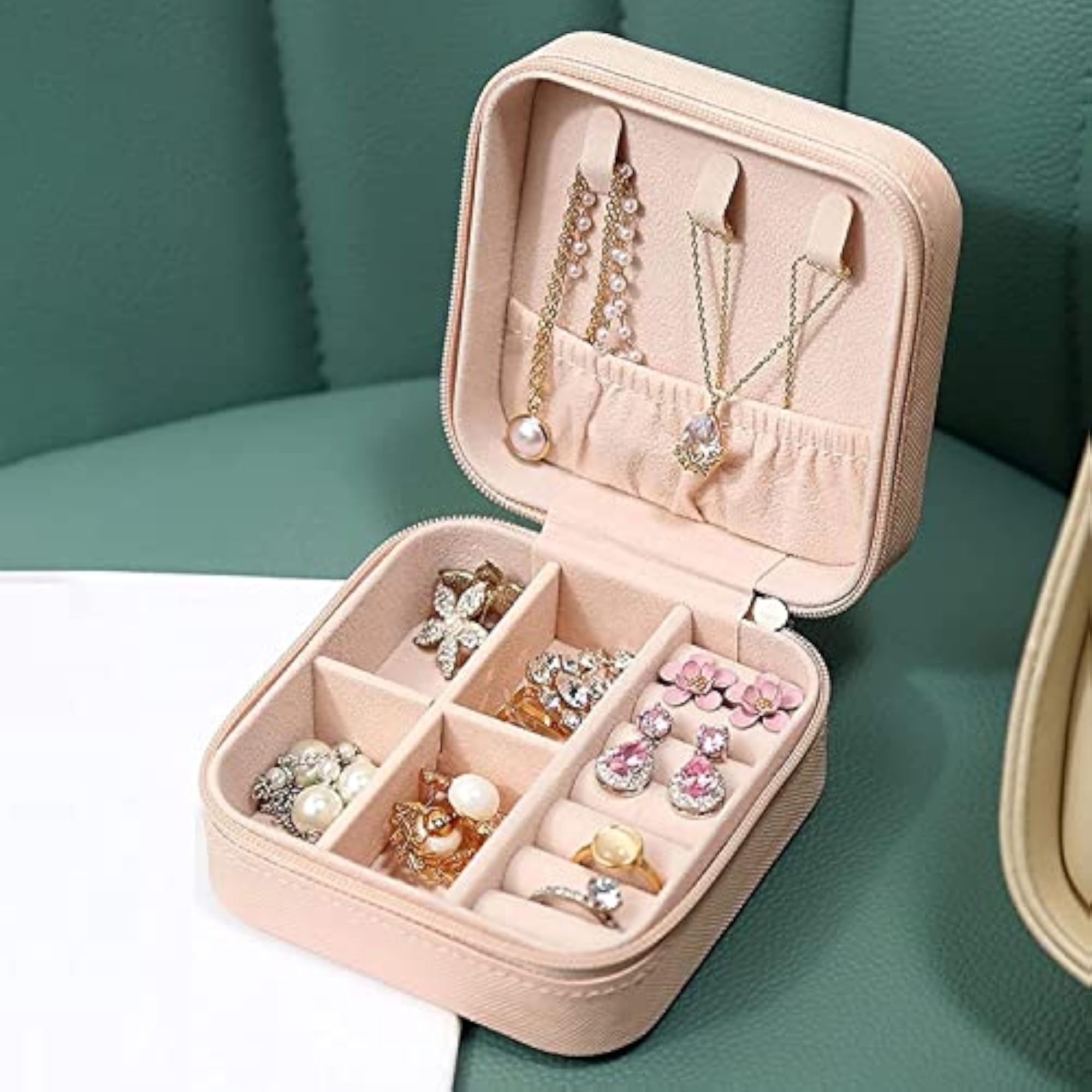 PU Leather Small Jewelry Box, Travel Organizer