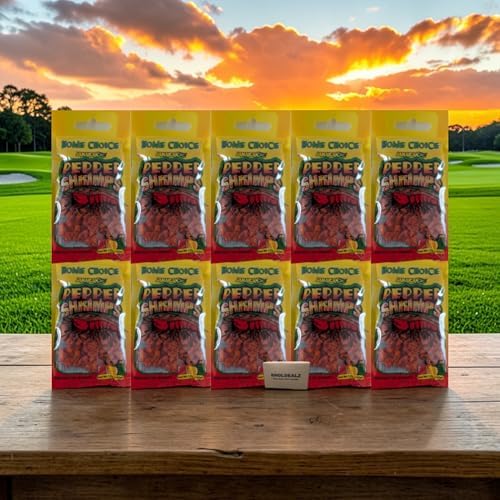 BNDLDEALZ Jamaican Peppered Shrimp 10 Pack Bundle (12g Each) β Featuring Home Choice Dried Peppered Seafood Snack, Spicy Caribbean Snack, Ready-to-Eat Protein Bites | Product of Jamaica - 3
