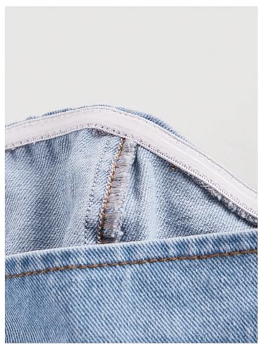 WDIRARA Women's Denim Tube Top Strapless Sleeveless Zip Back Bandeau Crop Top4