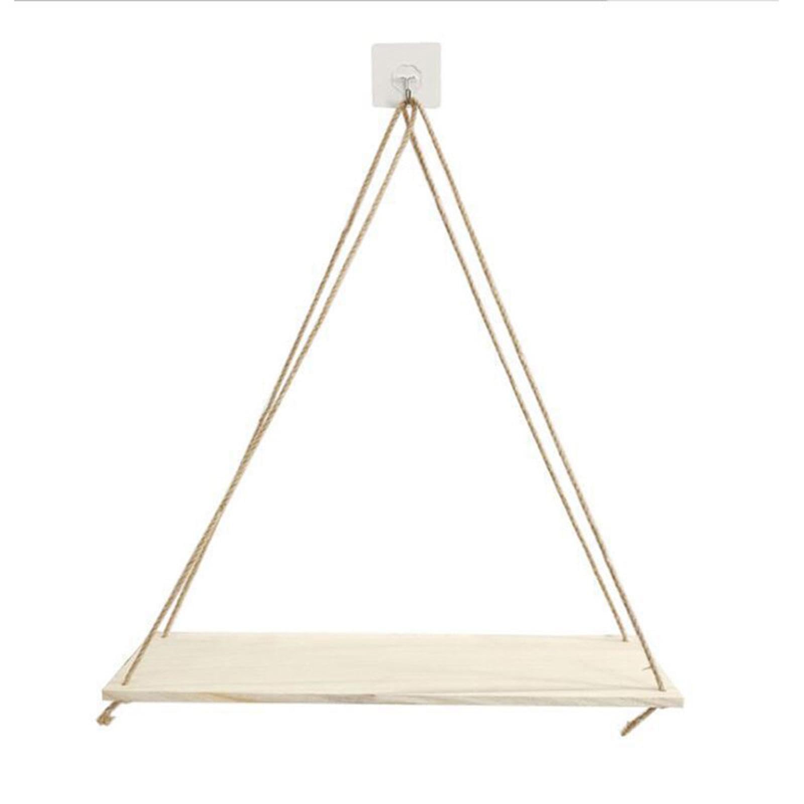 Étagère macramé suspendue murale en bois naturel recyclé TopHomer