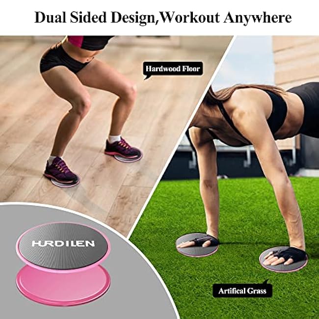 Core Sliders, Exercise Gliding Discs Dual Sided Use on Carpet and Hardwood Floors, Lightweight and Perfect Fitness Apparatus for Training Abdominal Core Strength