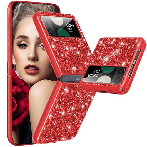 Coque Z Flip 3 paillettes rouge antichoc pour briller en soirée