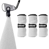 4Monster Golf Towels 3-Pack With Detachable Magnet And Portable Pouch, Quick-Dry Microfiber Golf Towel Set For Golf Bags,Custom Towel Gifts For Men Or Women (3, White)