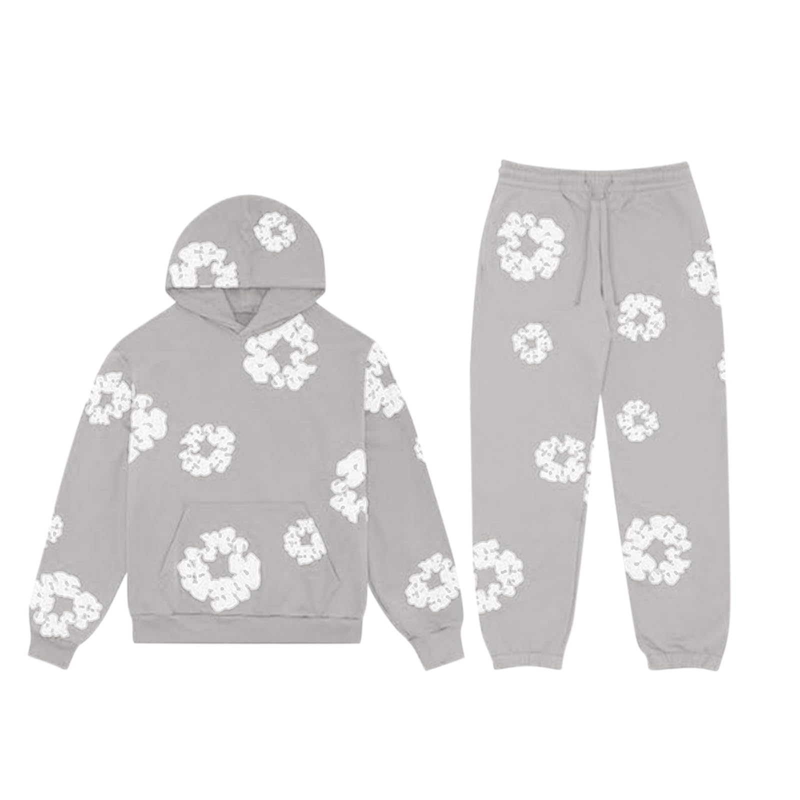 Sportlicher Trainingsanzug mit Kapuze, Unisex, 2-teilig, Laufkleidung, langärmelig, Kapuzen-Sweatshirt und Trainingshose, Y2K Streetwear