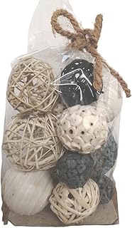 Floralcraft 15 Assorted Decoration Accent Balls in Bag Potpourri in Grey & White