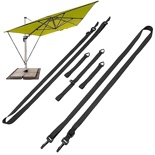 5 Pack Reusable Patio Umbrella Stabilizing Strap, Adjustable Wind Shield for Large Cantilever Parasols, Parasol Strap Patio Umbrella Accessories