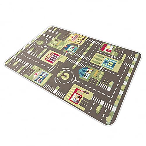 Image of Kid Rug Carpet Playmat for Toy Cars and Train，Play Area Rug with Rubber Backing，Fun Throw Rug，Ideal Gift for Children Baby Bedroom Play Room(80x120cm /32x47in) Y2