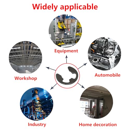 Ctyjia 100 Stk E Clip Sicherungsringe 5.0mm E-Clips, E Clip Sicherungsring, Sprengring Unterlegscheiben, Sicherungsringe für Wellenbefestigungsteile