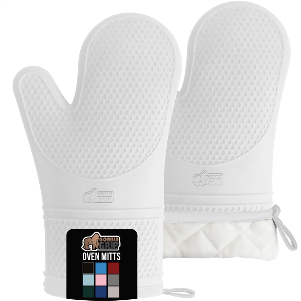 Gorilla Grip Ofenhandschuhe 2er-Set – Silikon Mit Baumwollfutter, Hitzebeständig Bis 250°C, Wasserdicht, BPA-frei