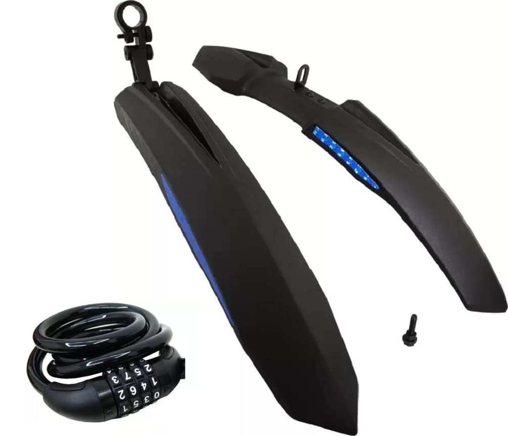 ABC Bicycle Front & Rear Mudguard with Reflective Tape and Iron Fitting + 1 Cycle Chain Lock (Blue) (B0BM81WZW9) Amazon Price History, Amazon Price Tracker