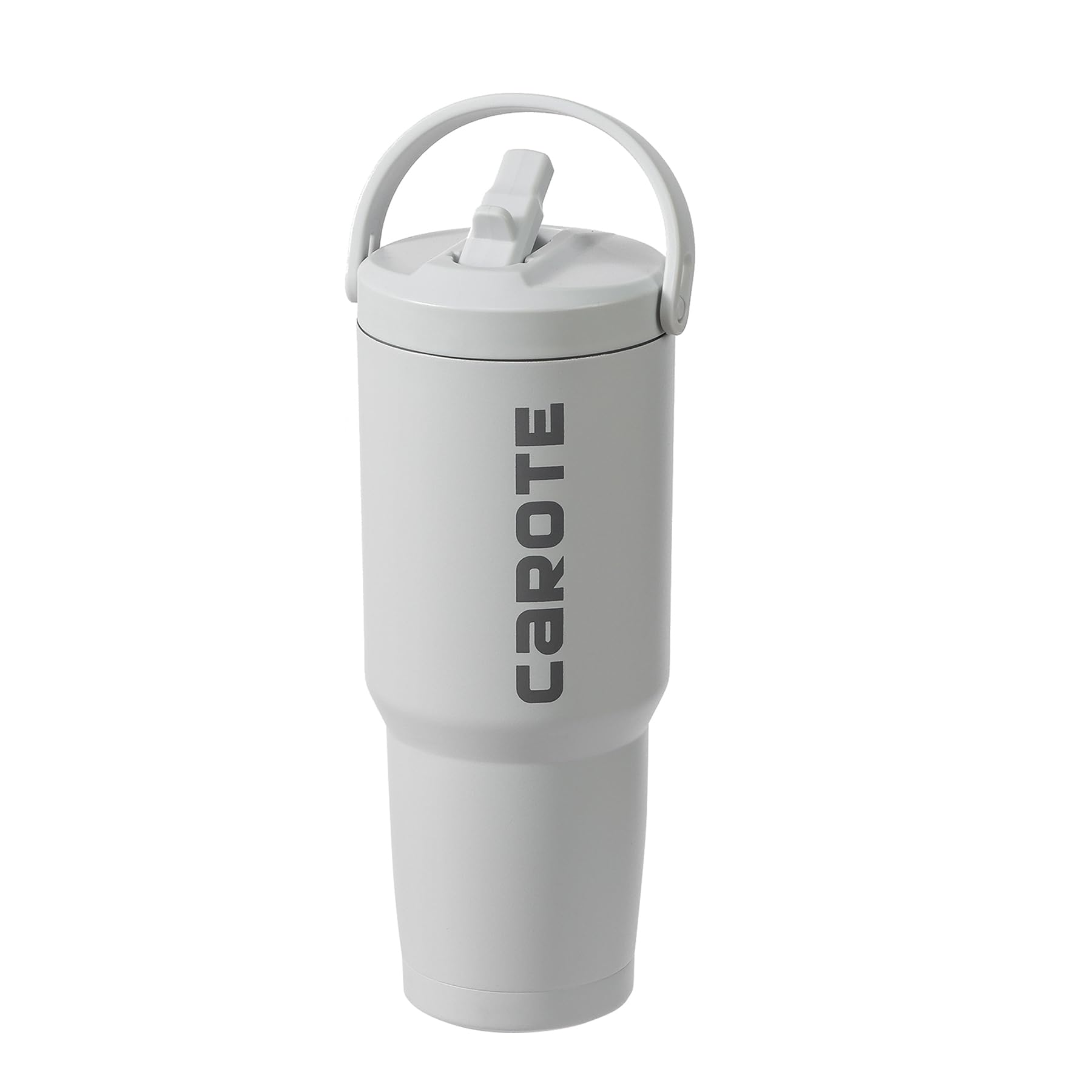 CAROTE Water Bottle with Straw, Stainless Steel Insulated Water Flask, Double Walled Vacuum Drink Flask for Hot Cold Drinks, Leak Proof, Sweat Free, 32oz, 960ml, Grey