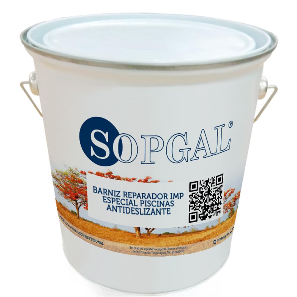Barniz Reparador IMP Protector Piscina Sopgal 0,75L Incoloro Antideslizante | Agarre sin Imprimación. No amarillea. Protege y renueva el acabado de piscinas de gresite, azulejo y otros revestimientos.