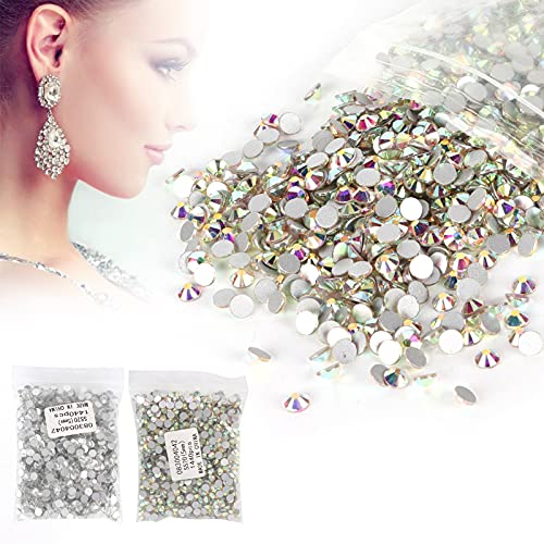 1440 peças Hot Fix Vidro Flatback Strass HotFix Pedras de Cristal Redondo Arte de Unhas Strass Costa