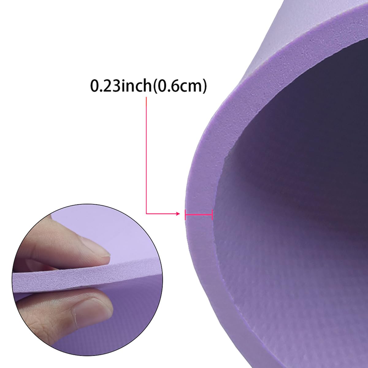 Tapis de Yoga Classique pour Femme et Homme, NIUAWASA Portable 6mm Tapis de Gym Épais EVA pour Remise en Forme Le Yoga Cours de Pilates Entraînement Extérieur Camper Voyager
