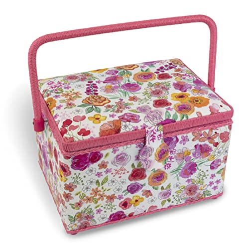 Dritz Large Kit Filled Sewing Basket, Pink & Orange #TOP2