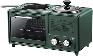 ASKLKD Mini Machine de Petit-déjeuner au Four Multifonctionnel Quatre dans Un ménage Petite Machine à Pain 8L 304 en Acier Inoxydable en Verre trempé Mode de Porte + Cuisine (Color : A)
