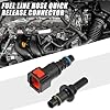 A ABSOPRO Car Fuel Line Hose Quick Release Connector Straight Kit 5/16" 7.89mm SAE to 5/16" 8mm Disconnect Hose Plastic Red (Set of 2) #1