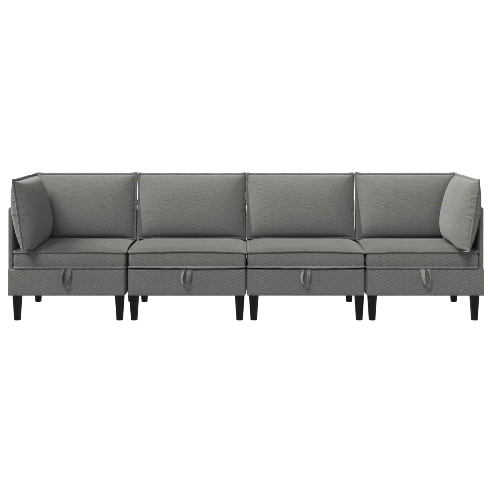 Juego de Muebles de salón 4 uds. Gris Oscuro Tela,67.6kg-3413804