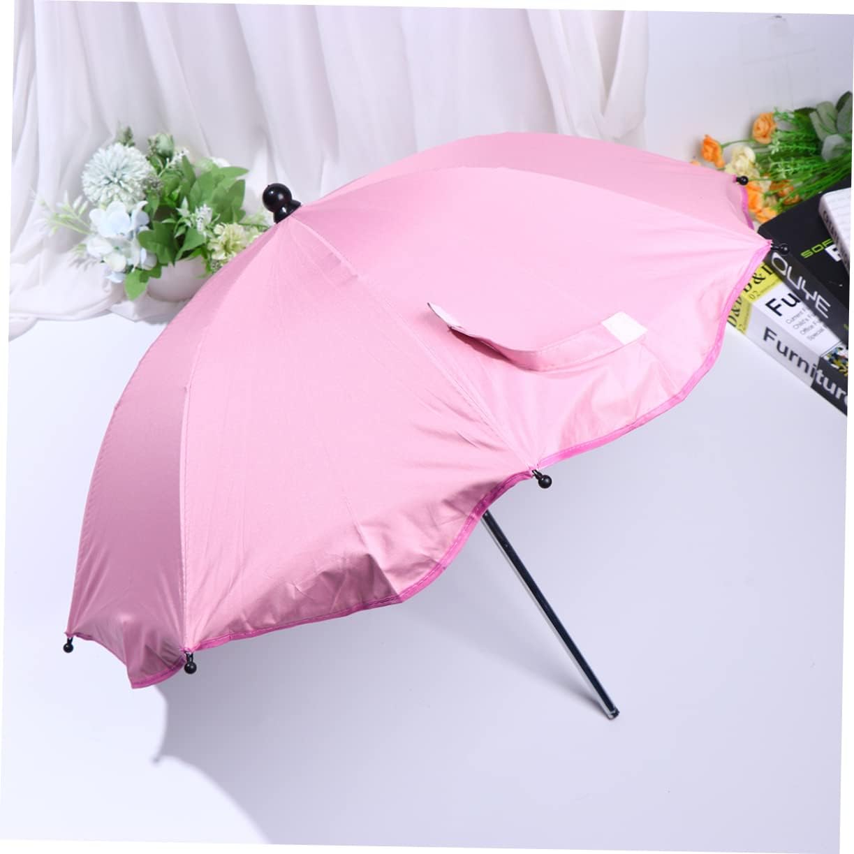 Convenient Stroller Umbrella with Uv Protection Sun Shade for Cart Lightweight and Easy to Install for Outdoor Use Pink