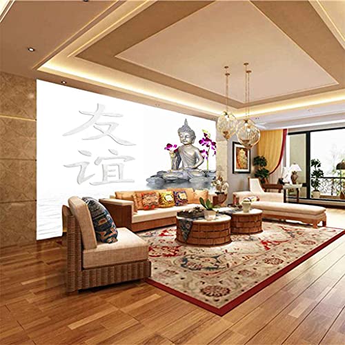 Papier peint moderne Bouddha 3D auto-adhésif géant pour salon et chambre