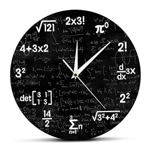 Orologio matematico 12 pollici Senza ticchettio Orologio a radice quadrata Rotondo analogico Insegnamento Minimalista Decorativo Apprendimento Parete in acrilico per casa Ufficio Scuola Aula