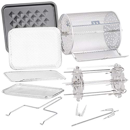 Rosenstein & Söhne Heißluftfritteuse: Digitale XXL-Heißluft-Fritteuse & Mini-Umluft-Ofen, 18 Programme, 12 l (Heißluftfritteuse XXL, Mini, Heißluftfritteusen Backöfen) – Bild 6