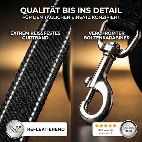 HUND IST KÖNIG Rollleine Hundeleine 5m für kleine & große Hunde | Hochwertige Hundeleine ausziehbar mit bequemen Griff | Robuste Ausziehleine | 15-50kg