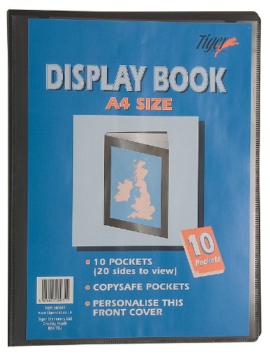 12 x A4 Premium Black Cover Display Book Presentation Folder Portfolio - 10 Pkt