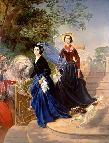 Toile Portrait des sœurs Shishmareva par Bryullov 60x90cm