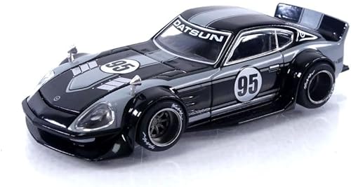 True Scale Miniatures Modelo de coche compatible con Nissan Fairlady Z Kaido GT 95 Drifter V1 Negro Gris Edición Limitada 164 Modelo Fundido a