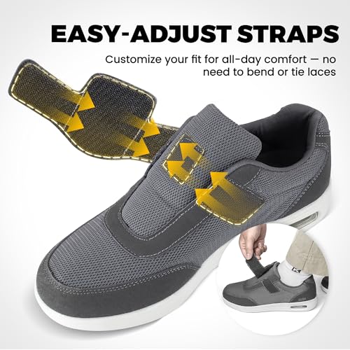 Men's Wide Diabetic Shoes with Air Cushion | Relax Series, Comfort for Swollen Feet, Bunions, Edema | Size 7.5-12.5 Wide3