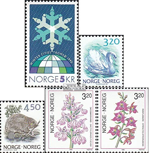 Prophila Collection Norvegia 1037,1038-1039,1040-1041 (Completa Edizione) 1990 Inverno Cities, Natura, Orchidee (Francobolli per i Collezionisti) Piante / Funghi