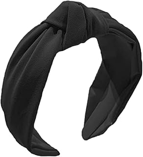 Etercycle Knotted Wide Headband for Women - Comfortable Stretchy Yoga Hair Band, Fashion Elastic Accessory (Black)
