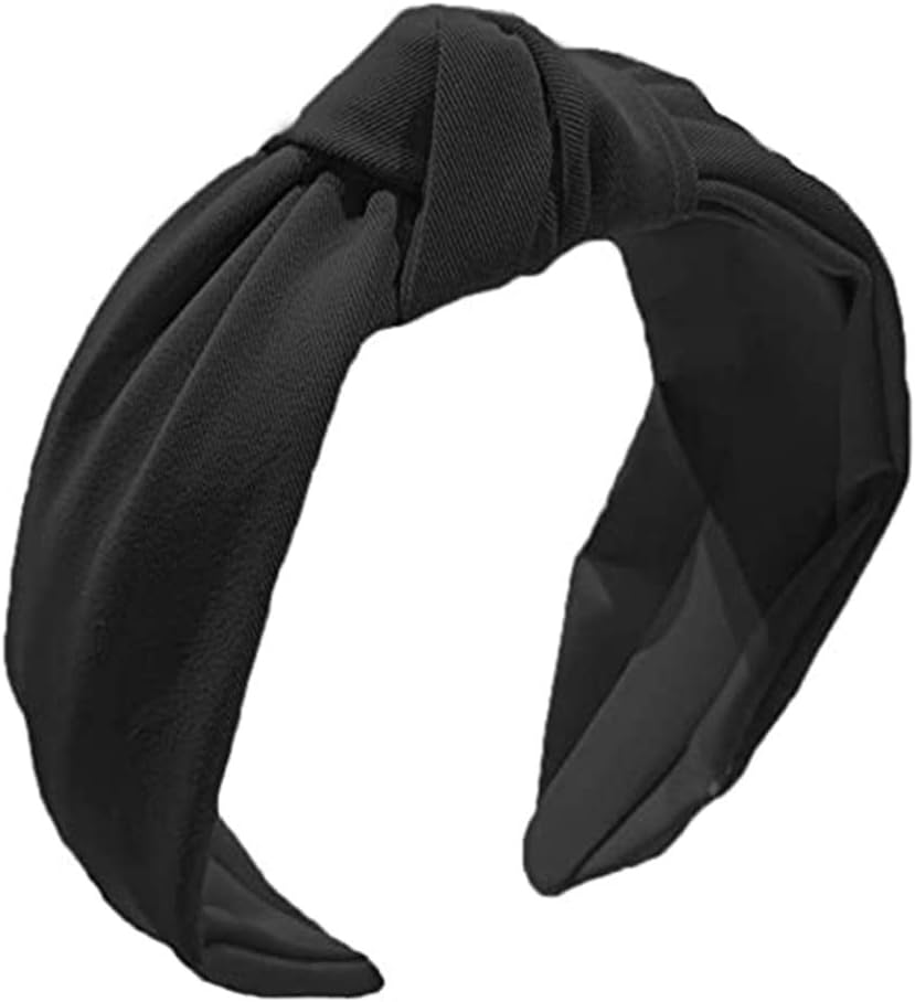 Etercycle Headband for Women, Knotted Wide Headband, Yoga Hair Band Fashion Elastic Hair Accessories for Women (Black)