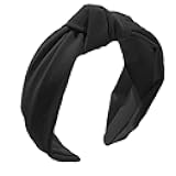 Etercycle Headband for Women, Knotted Wide Headband, Yoga Hair Band Fashion Elastic Hair Accessories for Women (Black)