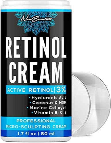 Retinol Moisturizer Face Cream - Micro-Sculpting Anti-Aging Cream - Made in USA - Moisturizer with 3% Retinol Hyaluronic Acid & Collagen - Anti-Wrinkle & Fine Line Reduction - Wrinkle Cream for Face