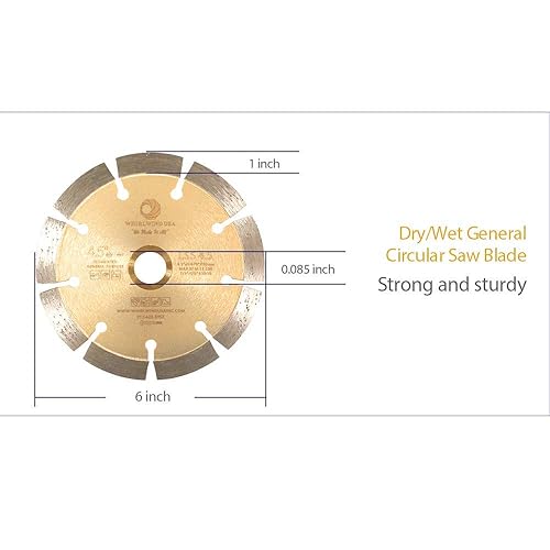 Miniatura 8 de Whirlwind USA LSS - Sierra de potencia para corte seco o húmedo, de uso general, cuchillas segmentadas de diamante para ladrillo de