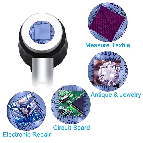 Mexi Handheld 10X Magnifier Loupe Optical Glass Magnifying Glass With Light Scale Magnifying Jewelry Loupe With Measure Scale #TOP5
