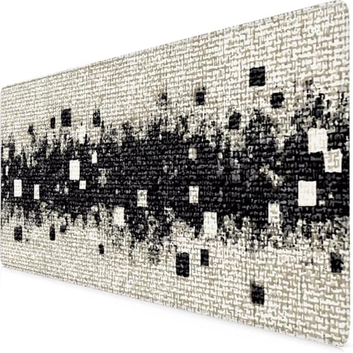 Tapis de souris pour PC et ordinateur portable grand format abstrait noir 1000x500mm pour bureau