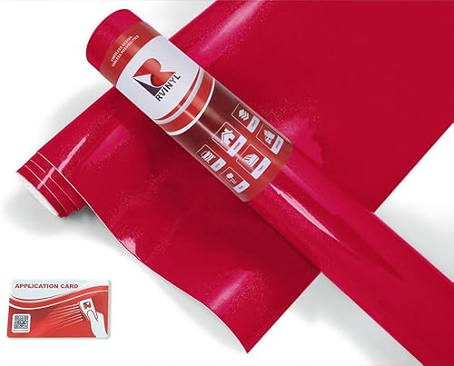 ORACAL 951 368 - Rollo de lámina de vinilo de alta calidad, color rojo oscuro metálico 368, 2 x 3 pies, con tarjeta de aplicación, para Cricut,