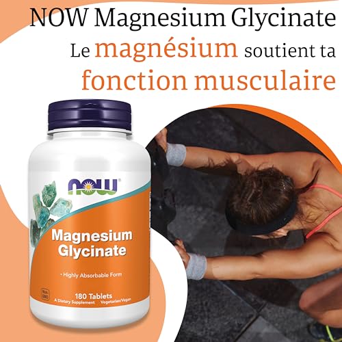 Now Foods, Magnesium Glycinate, 200mg Magnésium, 180 Comprimés végétaliens, Testé en Laboratoire, Végétarien, Sans Gluten, Sans Soja, Sans OGM – Image 3